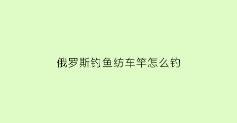 俄罗斯钓鱼纺车竿怎么钓(俄罗斯钓鱼4万能绞竿)