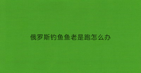 俄罗斯钓鱼鱼老是跑怎么办