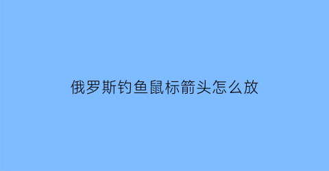 “俄罗斯钓鱼鼠标箭头怎么放(俄罗斯钓鱼按键)