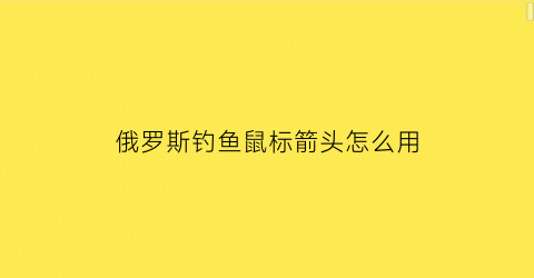 “俄罗斯钓鱼鼠标箭头怎么用(俄罗斯钓鱼鼠标箭头怎么用的)