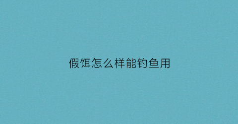 假饵怎么样能钓鱼用(假饵用什么好)