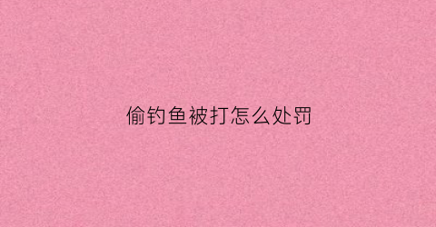 偷钓鱼被打怎么处罚(偷钓鱼被打怎么处罚的)