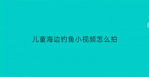 儿童海边钓鱼小视频怎么拍