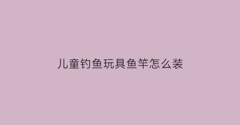 “儿童钓鱼玩具鱼竿怎么装(儿童钓鱼竿内部怎么装线)