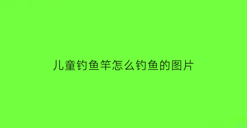 儿童钓鱼竿怎么钓鱼的图片(儿童钓鱼竿安装方法)