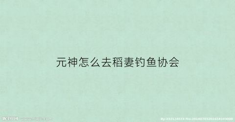 元神怎么去稻妻钓鱼协会(稻妻钓鱼地点原神)