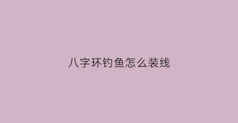 八字环钓鱼怎么装线(钓鱼八字环怎么系)