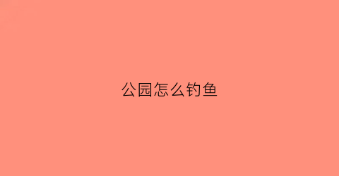 “公园怎么钓鱼(公园钓小鱼技巧)