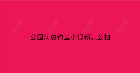公园河边钓鱼小视频怎么拍(公园里钓小鱼用的什么鱼饵)