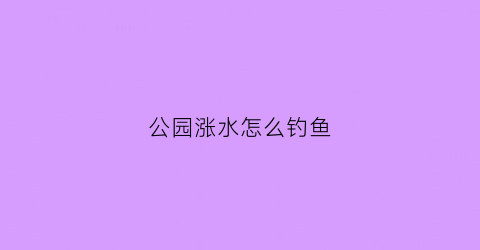 公园涨水怎么钓鱼(公园淹水)