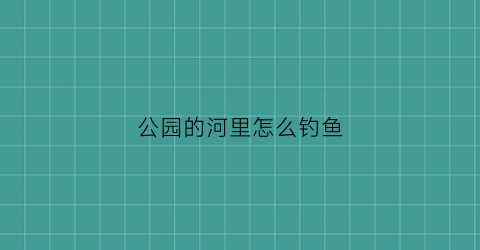 公园的河里怎么钓鱼