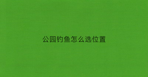 公园钓鱼怎么选位置(公园野钓技巧)