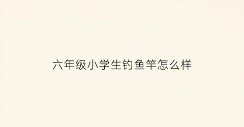 六年级小学生钓鱼竿怎么样(六年级小学生钓鱼竿怎么样的)