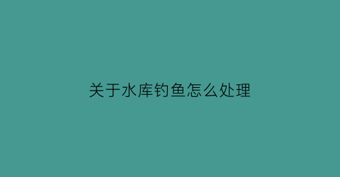 关于水库钓鱼怎么处理(水库钓鱼怎么处罚)