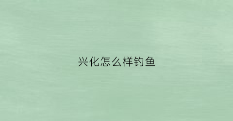 兴化怎么样钓鱼(兴化钓鱼野钓)