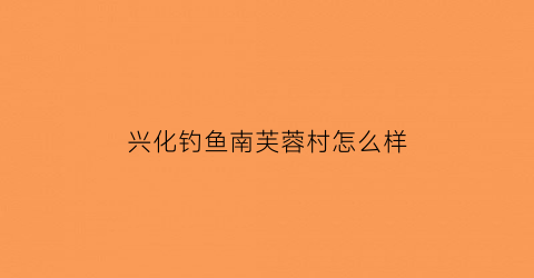 兴化钓鱼南芙蓉村怎么样(兴化钓鱼芙蓉外国语学校招聘)