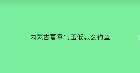 内蒙古夏季气压低怎么钓鱼(内蒙空气气压多少正常)