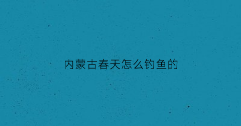 内蒙古春天怎么钓鱼的(内蒙古冬季捕鱼都有哪些湖)