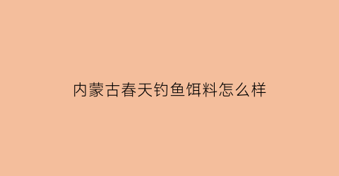 内蒙古春天钓鱼饵料怎么样(春天野钓饵料配方)