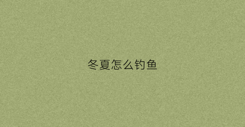 冬夏怎么钓鱼(冬季怎么钓)