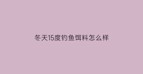 冬天15度钓鱼饵料怎么样(冬天15度钓鱼饵料怎么样用)