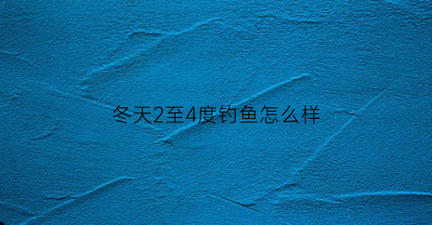冬天2至4度钓鱼怎么样(冬季2度能钓鲫鱼吗)
