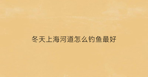 冬天上海河道怎么钓鱼最好(冬天晚上海钓好钓吗)