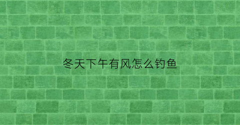 冬天下午有风怎么钓鱼(冬天钓鱼下午钓深还是钓浅)