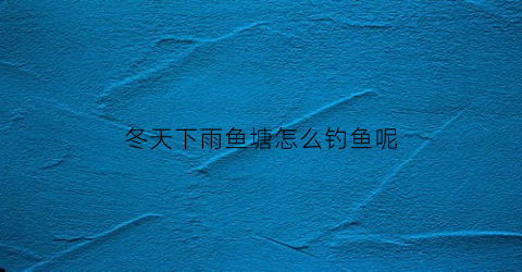 冬天下雨鱼塘怎么钓鱼呢(冬季下雨天钓鱼的技巧和位置)