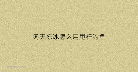 冬天冻冰怎么用甩杆钓鱼(冬天冰钓鱼竿)