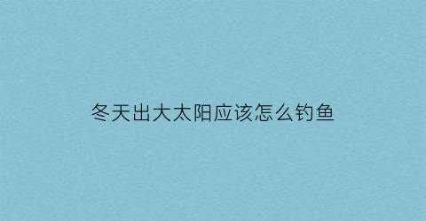 冬天出大太阳应该怎么钓鱼(冬天出大太阳应该怎么钓鱼好)