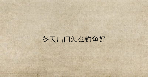 冬天出门怎么钓鱼好(冬天钓鱼小技巧)