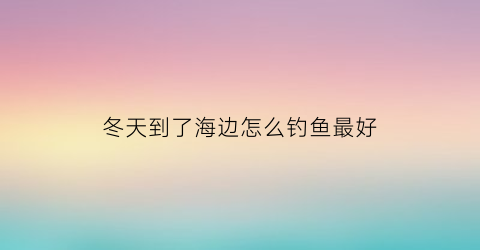 “冬天到了海边怎么钓鱼最好(冬天海边钓鱼用什么鱼饵)