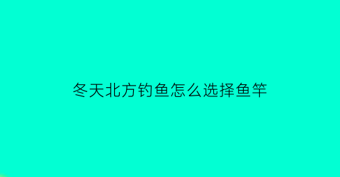 “冬天北方钓鱼怎么选择鱼竿(北方冬天钓鱼用什么鱼饵最好)