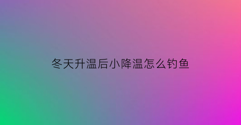 “冬天升温后小降温怎么钓鱼(冬季降温好钓鱼还是升温好钓鱼)