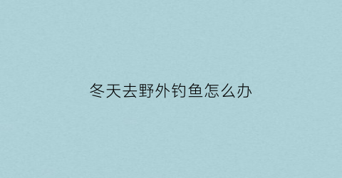 冬天去野外钓鱼怎么办(冬天去野外钓鱼怎么办视频)