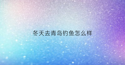 冬天去青岛钓鱼怎么样(青岛冬天可以海钓吗)
