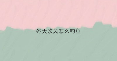 冬天吹风怎么钓鱼(冬天吹东北风好钓鱼吗)