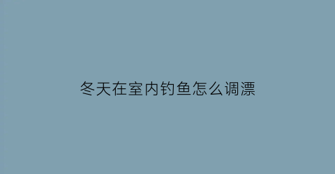 冬天在室内钓鱼怎么调漂(冬天在室内钓鱼怎么调漂好)