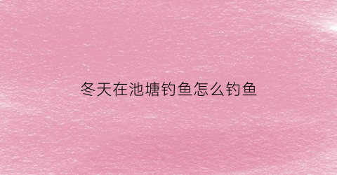 冬天在池塘钓鱼怎么钓鱼(冬天在池塘钓鱼讲究什么)