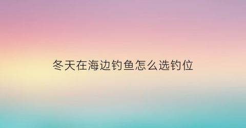 冬天在海边钓鱼怎么选钓位(冬天去海边钓鱼怎么钓)