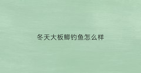 冬天大板鲫钓鱼怎么样(冬天钓大板鲫钓距应该多少)