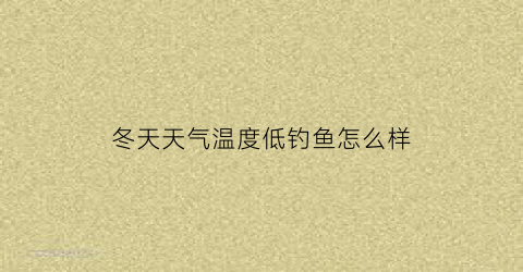 冬天天气温度低钓鱼怎么样(冬天气温下降好钓鱼吗)