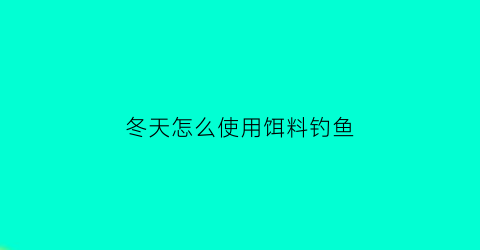 “冬天怎么使用饵料钓鱼(冬天用什么钓饵)