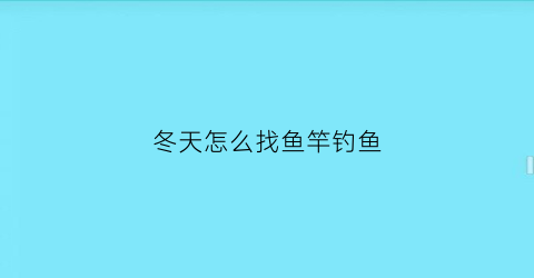 “冬天怎么找鱼竿钓鱼(冬天怎样钓到鱼)