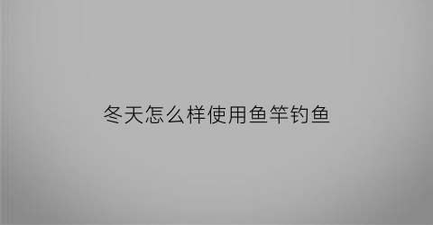 冬天怎么样使用鱼竿钓鱼(冬天怎么样使用鱼竿钓鱼视频)