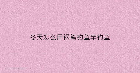 冬天怎么用钢笔钓鱼竿钓鱼(钢笔竿钓鱼视频)
