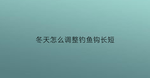 冬天怎么调整钓鱼钩长短