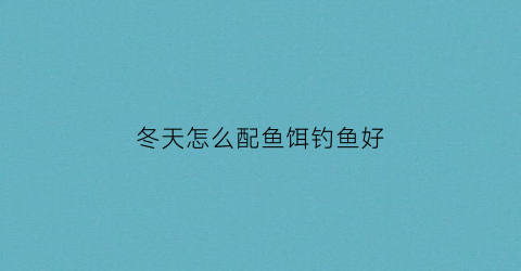 冬天怎么配鱼饵钓鱼好(冬天怎么配鱼饵钓鱼好用)