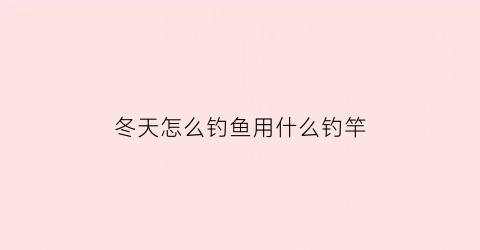 冬天怎么钓鱼用什么钓竿(冬天钓鱼诀窍)